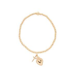 MILOR SILVER Gold Made In Italy Sterling Silver Bead Stretch Charm Bracelet